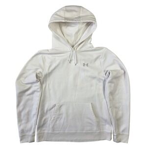 Under Armour Womens White Pullover Hoodie Sweatshirt M Athleisure Gym Athletic